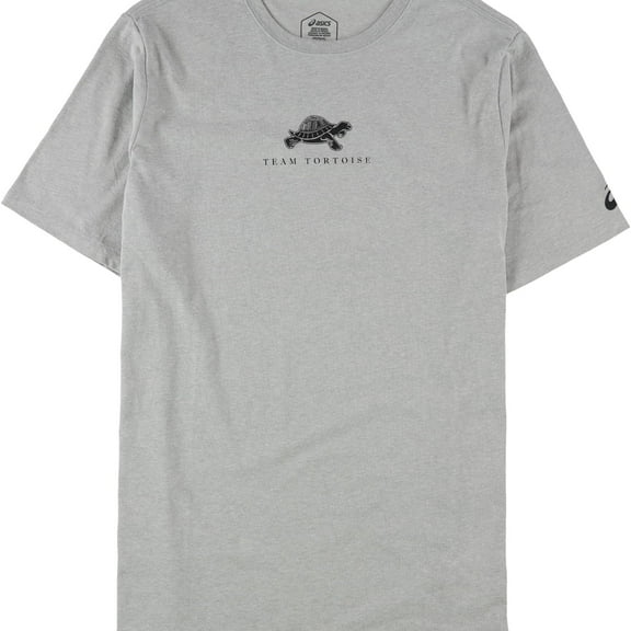 ASICS Mens Boston Team Tortoise Graphic T-Shirt, Grey, Medium