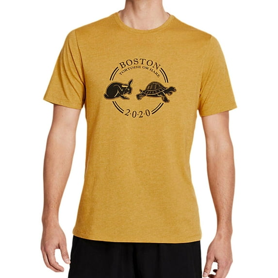 ASICS Mens Boston Tortoise or Hare 2020 Graphic T-Shirt, Yellow, Medium