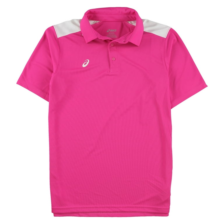 ASICS Mens Core Blocked Rugby Polo Shirt, Pink, XX-Large