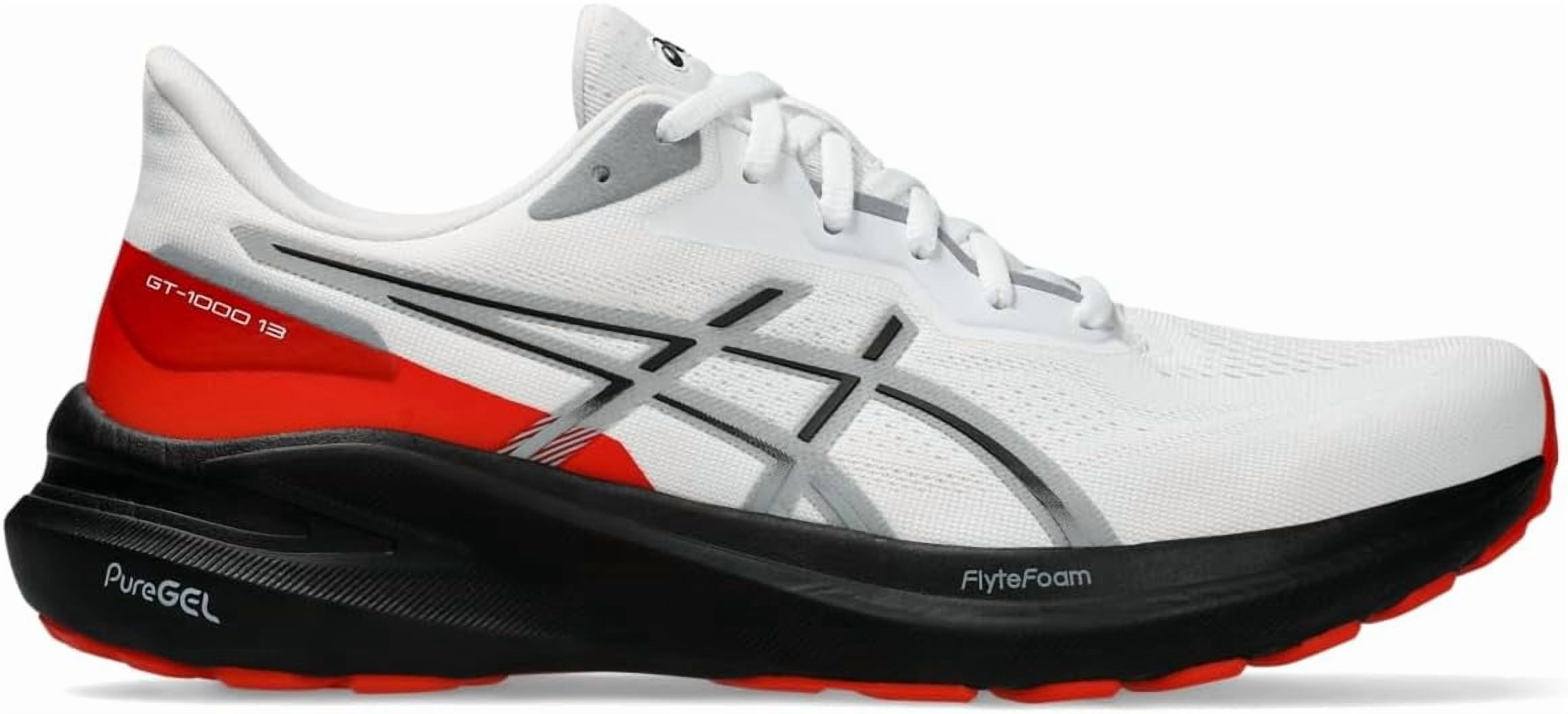 ASICS Mens GT-1000 13 Running Shoes, White/Black, US 9.5 D  display picture 2
