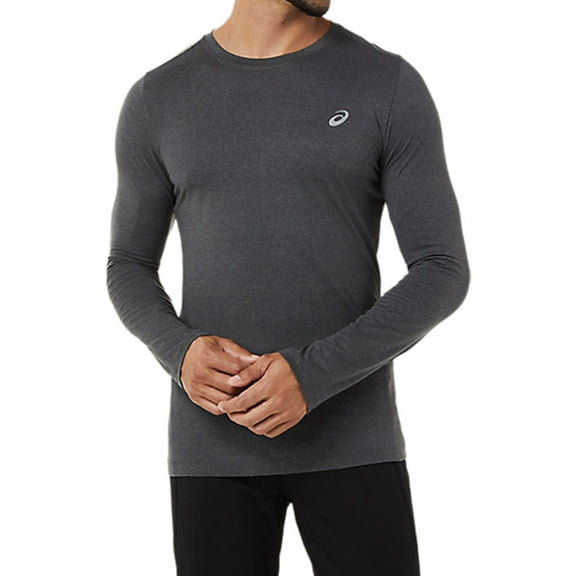 ASICS Mens Heather Tech Basic T-Shirt, Grey, Small