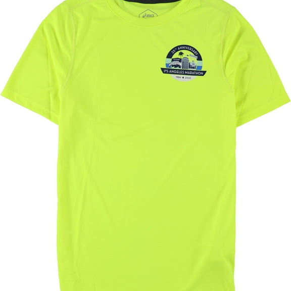 ASICS Mens L.A. Marathon Graphic T-Shirt, Yellow, Small