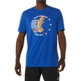 thumbnail image 1 of ASICS Mens Ready-Set II Graphic T-Shirt, Blue, Large, 1 of 1