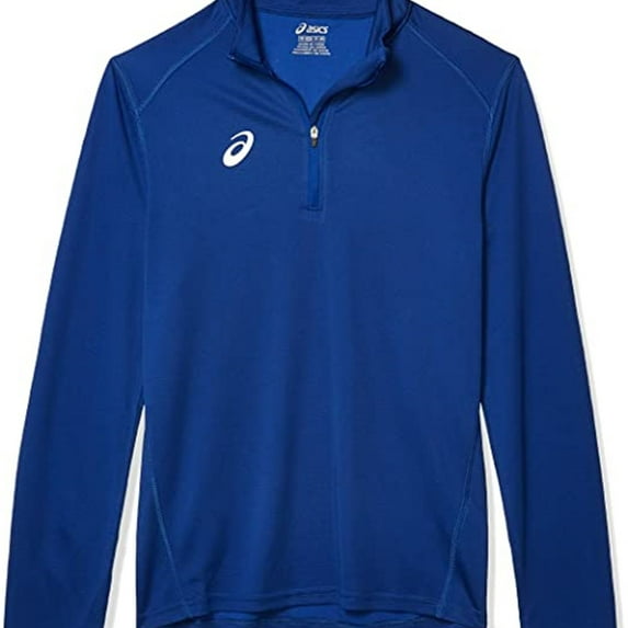 ASICS Mens Solid Henley Shirt, Blue, Small