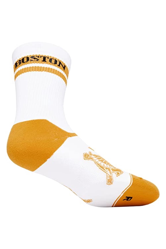 Unisex Boston T&H Crew Sock White/ Amber M