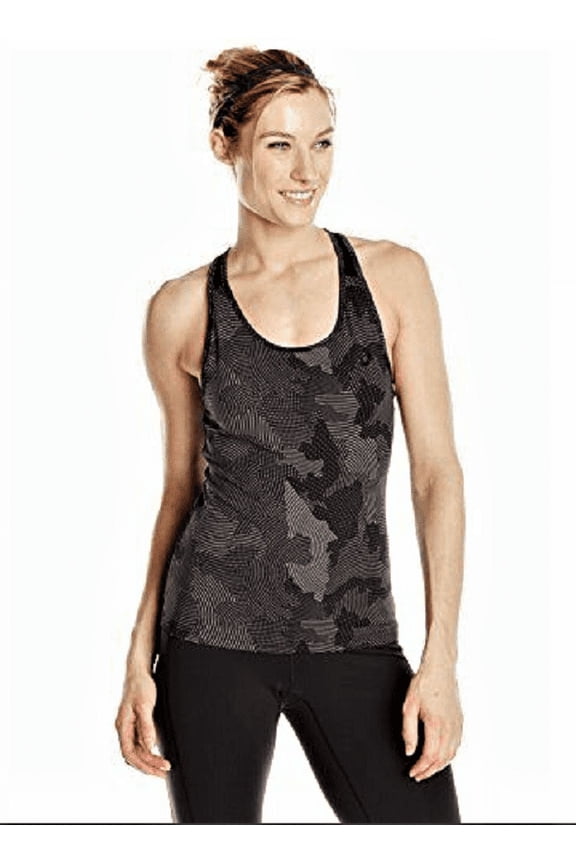 ASICS Women's 121801 Train for Sport Racerback Black Print Tank, Sz. Large