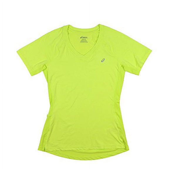 ASICS Women's ASX Dry Short-Sleeve V-Neck Running Top (X Large, Pistachio)