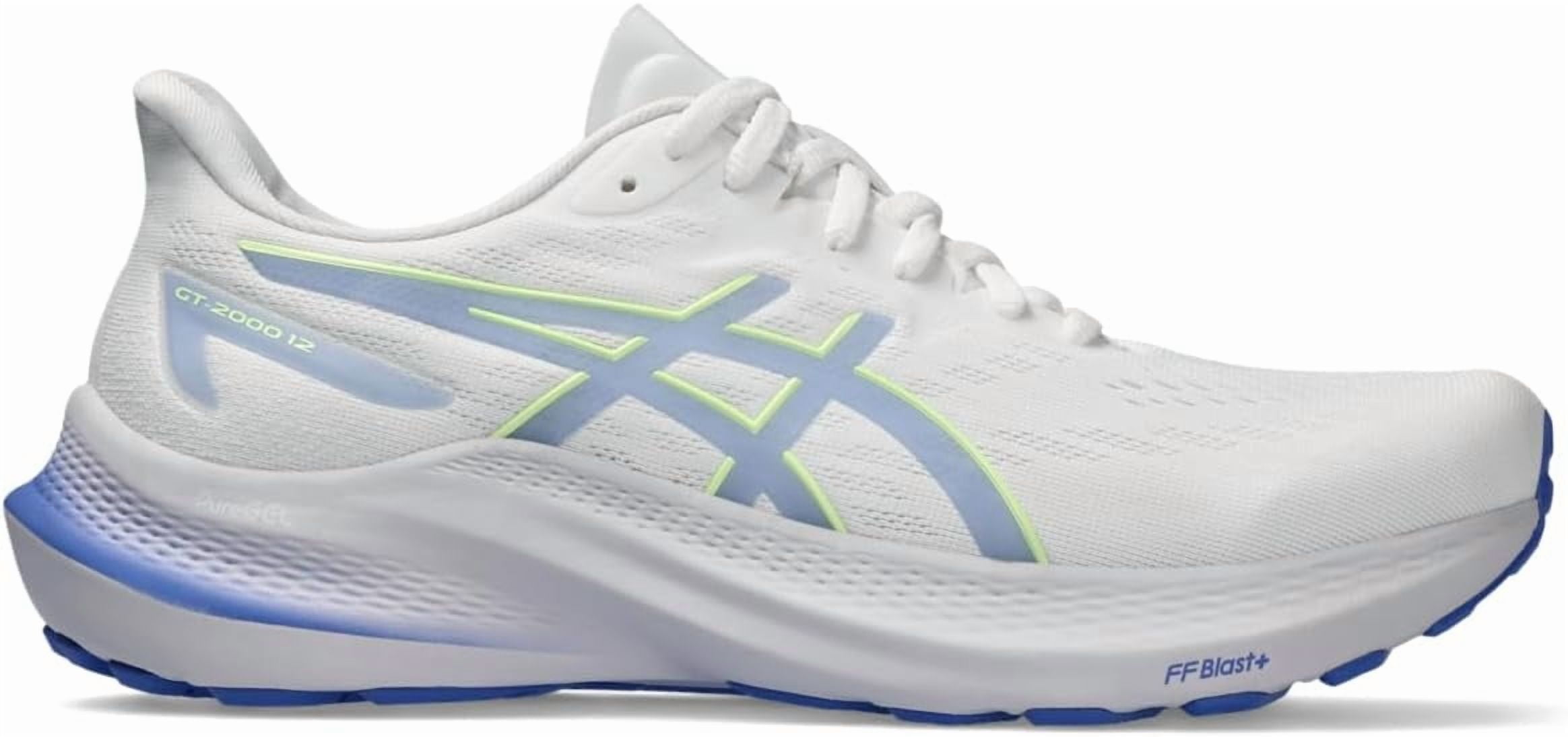 ASICS Women's GT-2000 12 Running Shoes, White/Sapphire, US 9 B