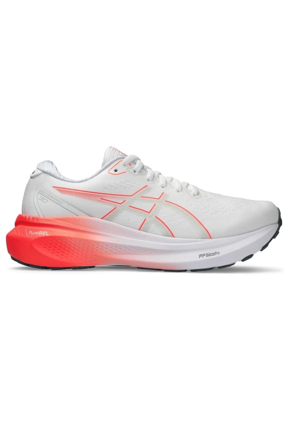 Women's Gel-Kayano 30 Running Shoes, Size 10 US ( Standard ), White/Sunrise RED