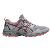 ASICS Womens Gel-Venture 8 Trail Shoes, Size 11 US  Standard , Piedmont Grey/Blazing Coral- Water Resistant