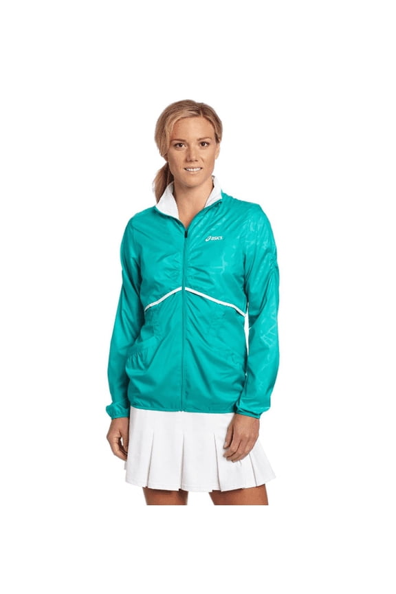 ASICS Women's Racket Jacket, Green Jade, X-Small