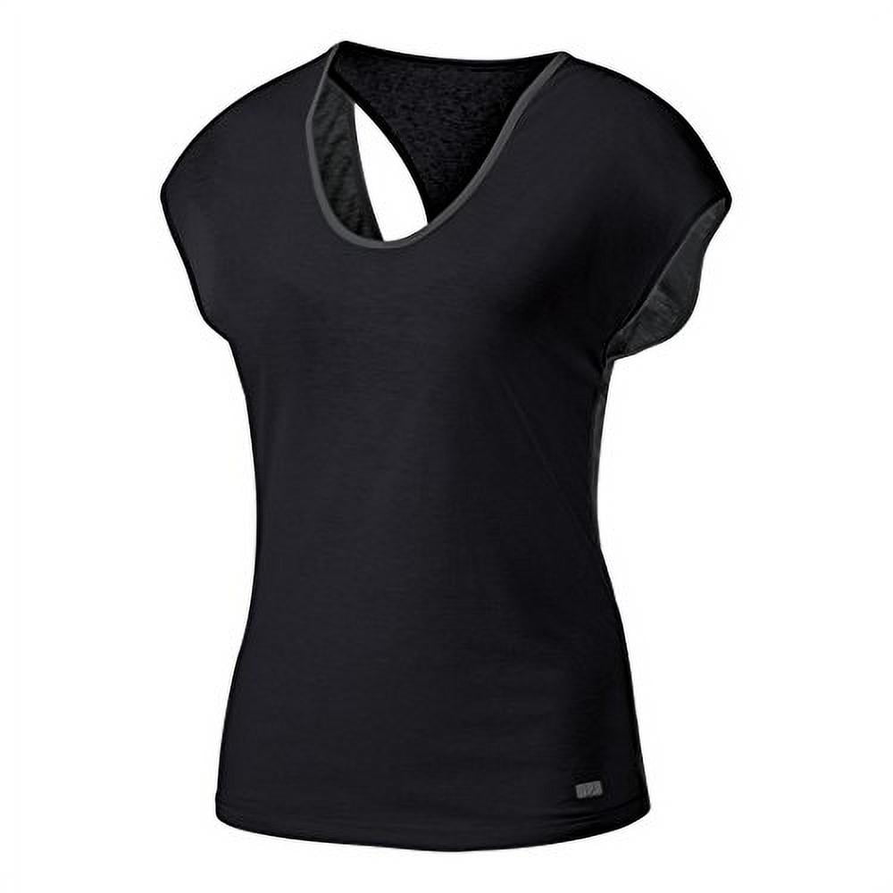 ASICS Women's Studio Fit Sana Reversible Short Sleeve Top Dark Grey/Performance  Black T-Shirt XS (US 4-6) 