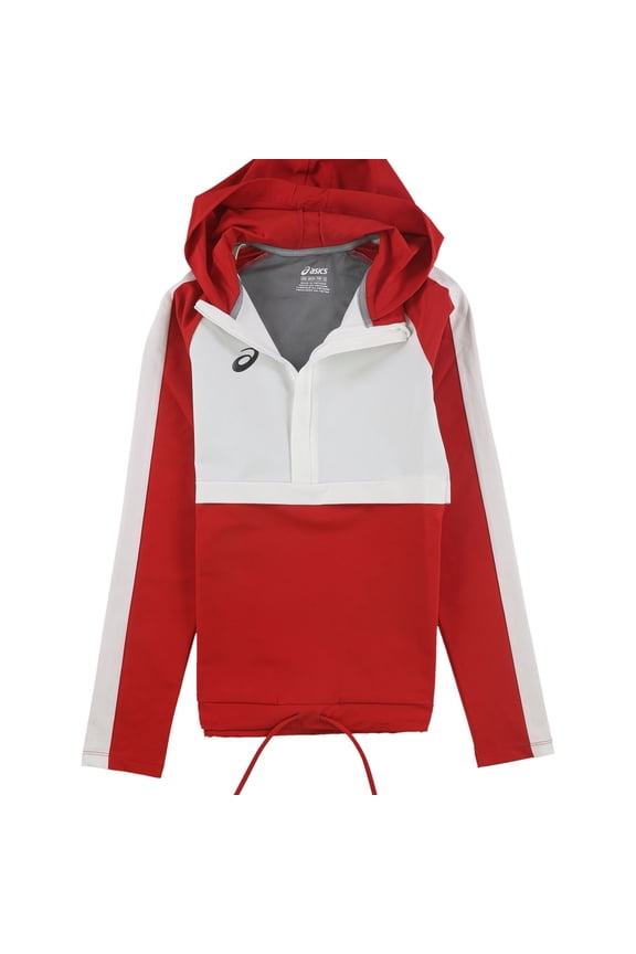 Womens 1/2 Zip Stretch Woven Track Jacket, Red, X-Large