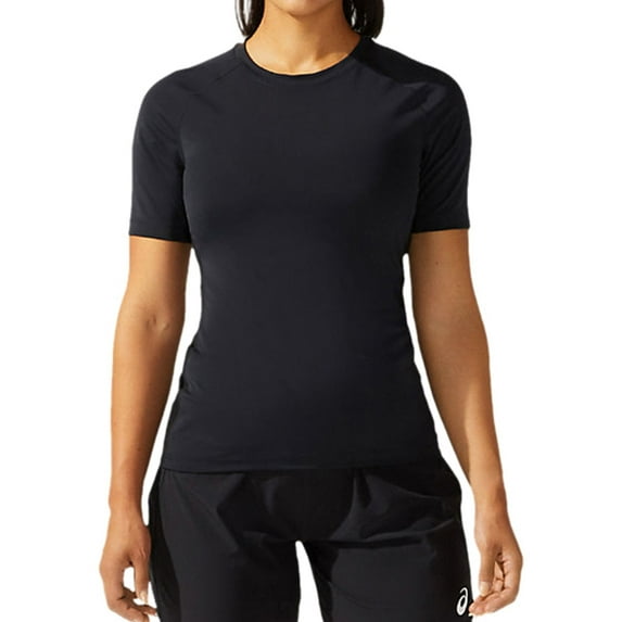 ASICS Womens 2 Piece Wrestling Basic T-Shirt, Black, Medium