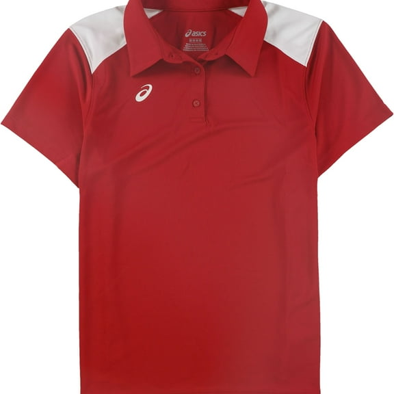 ASICS Womens Blocked Polo Shirt, Red, Medium