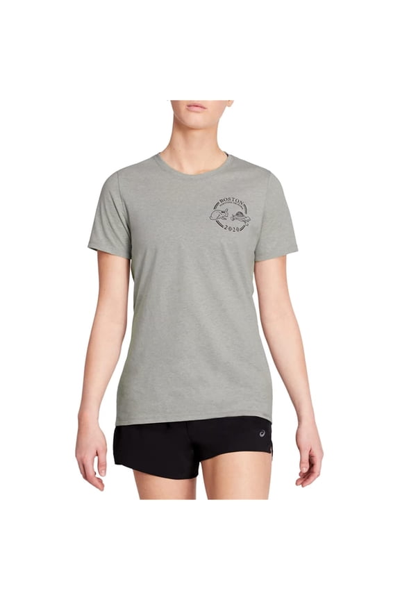 Womens Boston Tortise or Hare 2020 Graphic T-Shirt, Grey, Large