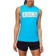 thumbnail image 1 of ASICS Womens Box Muscle Graphic T-Shirt, Blue, Large, 1 of 1