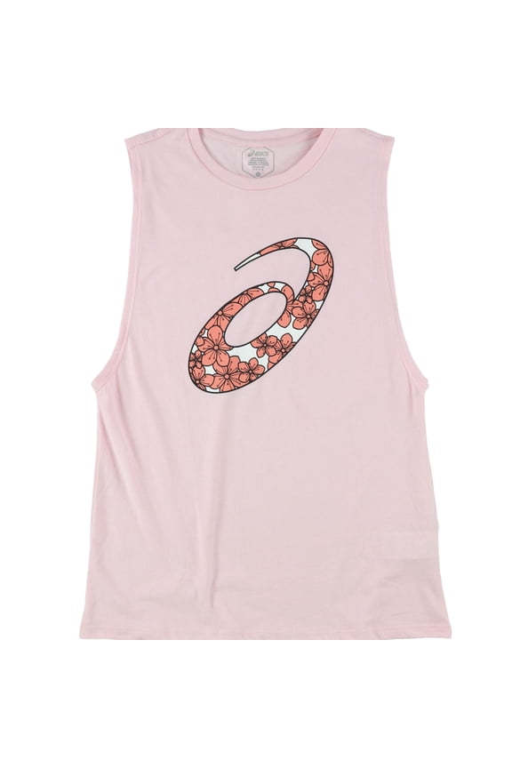 Womens Cherry Blossom Muscle Tank Top, Pink, Large