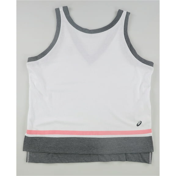 ASICS Womens Color Block Tank Top, White, X-Small