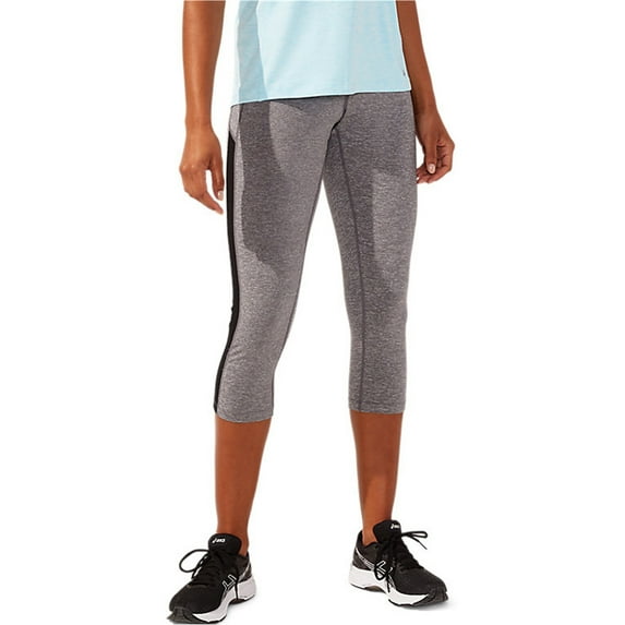 ASICS Womens Kate Mesh Capri Compression Athletic Pants, Grey, Medium