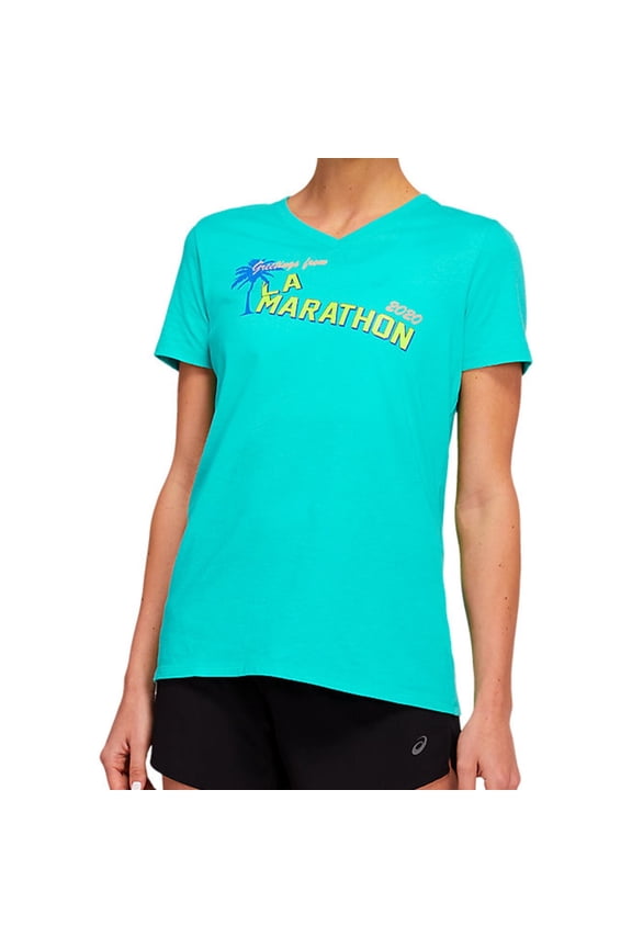 Womens L.A. Marathon 2020 Graphic T-Shirt, Green, Small