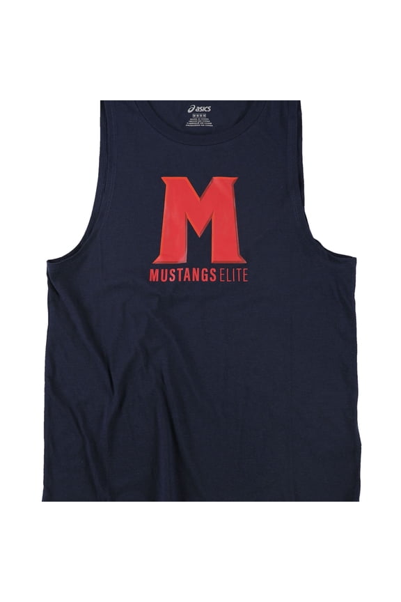 Womens Mustangs Elite Tank Top, Blue, Medium