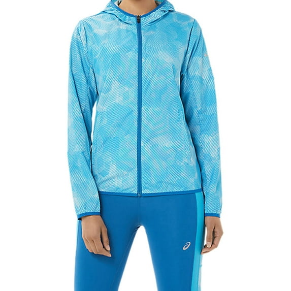 ASICS Womens Packable Jacket, Blue, Medium