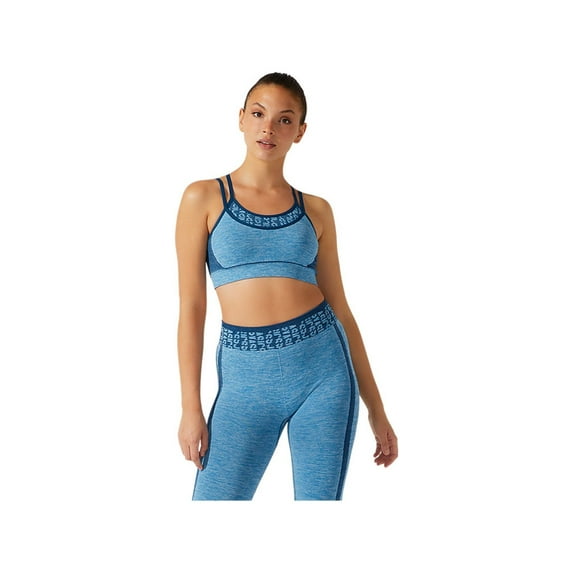 ASICS Womens Seamless Sports Bra, Blue, Small