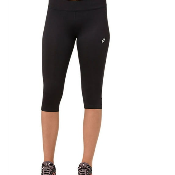 ASICS Womens Silver Knee Compression Athletic Pants, Black, Medium