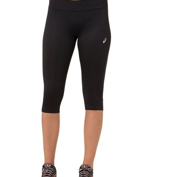 ASICS Womens Silver Knee Compression Athletic Pants, Black, Medium