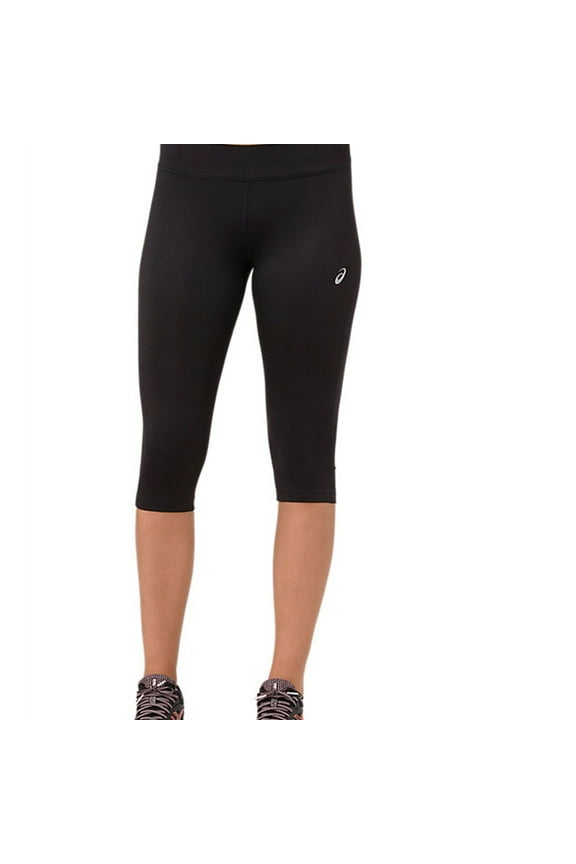 Womens Silver Knee Compression Athletic Pants, Black, Medium