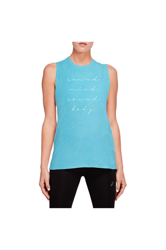 Womens Sound Script Muscle Tank Top, Blue, Medium