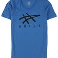 thumbnail image 1 of ASICS Womens Stripe Logo Graphic T-Shirt, Blue, Small, 1 of 1