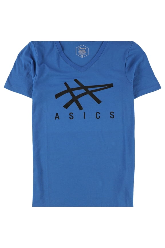 Womens Stripe Logo Graphic T-Shirt, Blue, Small