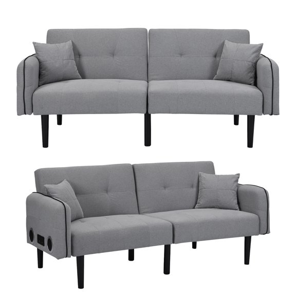 ASINMAK Sofa Bed Convertible Folding with Stereo- Grey