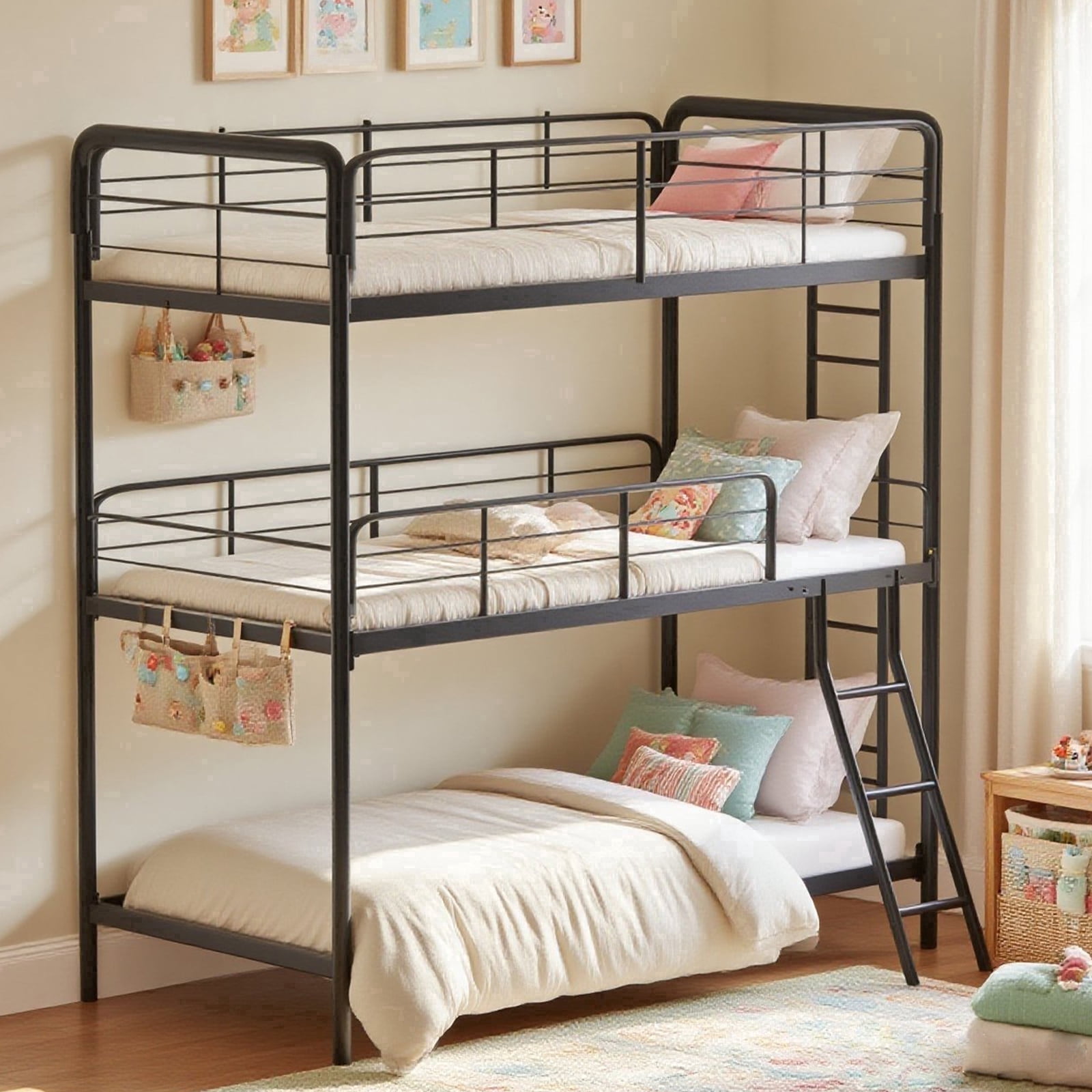 ATOPCORP Twin over Triple Bunk Bed Metal Frame of Twin over Twin over ...