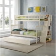 thumbnail image 1 of ASINMAK Twin over Full Bunk Bed with Twin Size Trundle, Solid Wood Bed Bunk Frame with Ladder - Cream, 1 of 1
