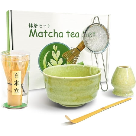 ASIOWQ 5 Pcs Matcha Whisk Set, Traditional Tea Ceremony Matcha Set with Bowl and Bamboo Whisks