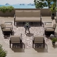 thumbnail image 1 of ASJMR 3PCS Aluminum Armrest Sofa with 2 Swivel Rocking Chairs & Glass Top Table,Outdoor Patio Furniture Conversation Set,Sand, 1 of 6