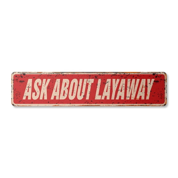 ASK ABOUT LAYAWAY Vintage Plastic Street Sign payment increaments method financing | Indoor/Outdoor | 30" Wide
