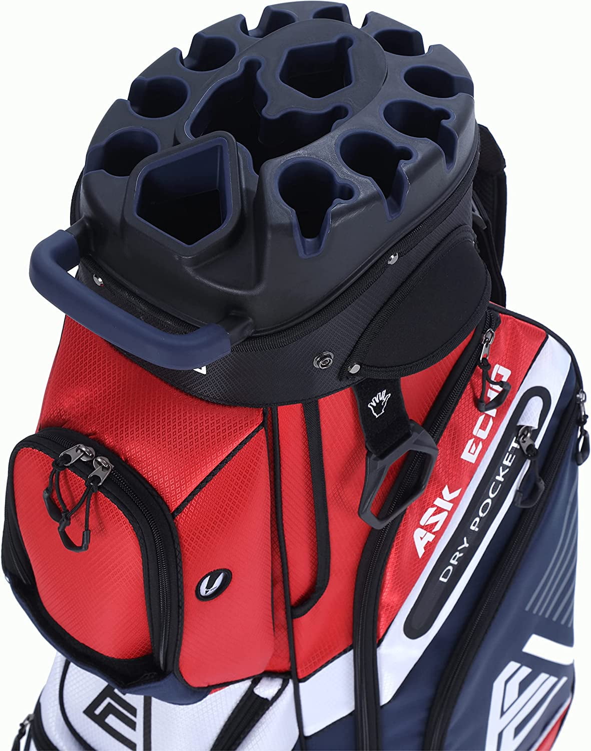 ASK ECHO TLock Golf Cart Bag with 14 Way Organizer Divider Top