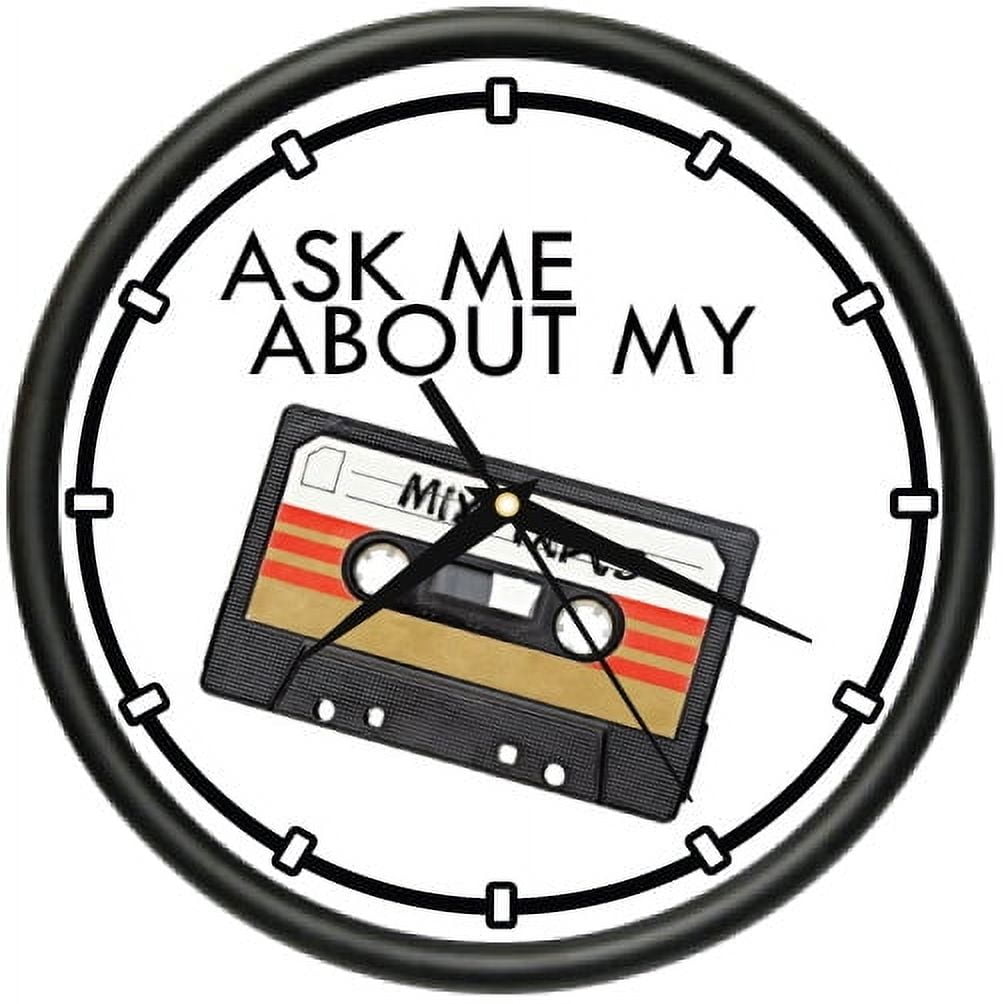 ASK ME ABOUT MIXTAPES Wall Clock dj disk jockey music lover old school gift