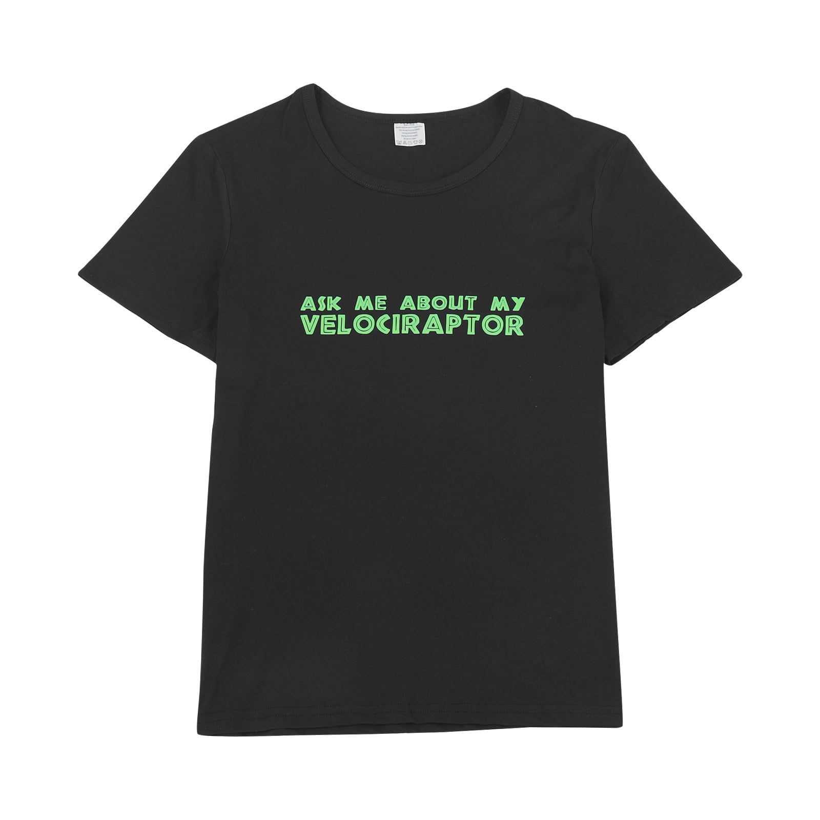 ASK ME ABOUT MY VELOCIRAPATOR Children's Novelty Funny Humor Flip T
