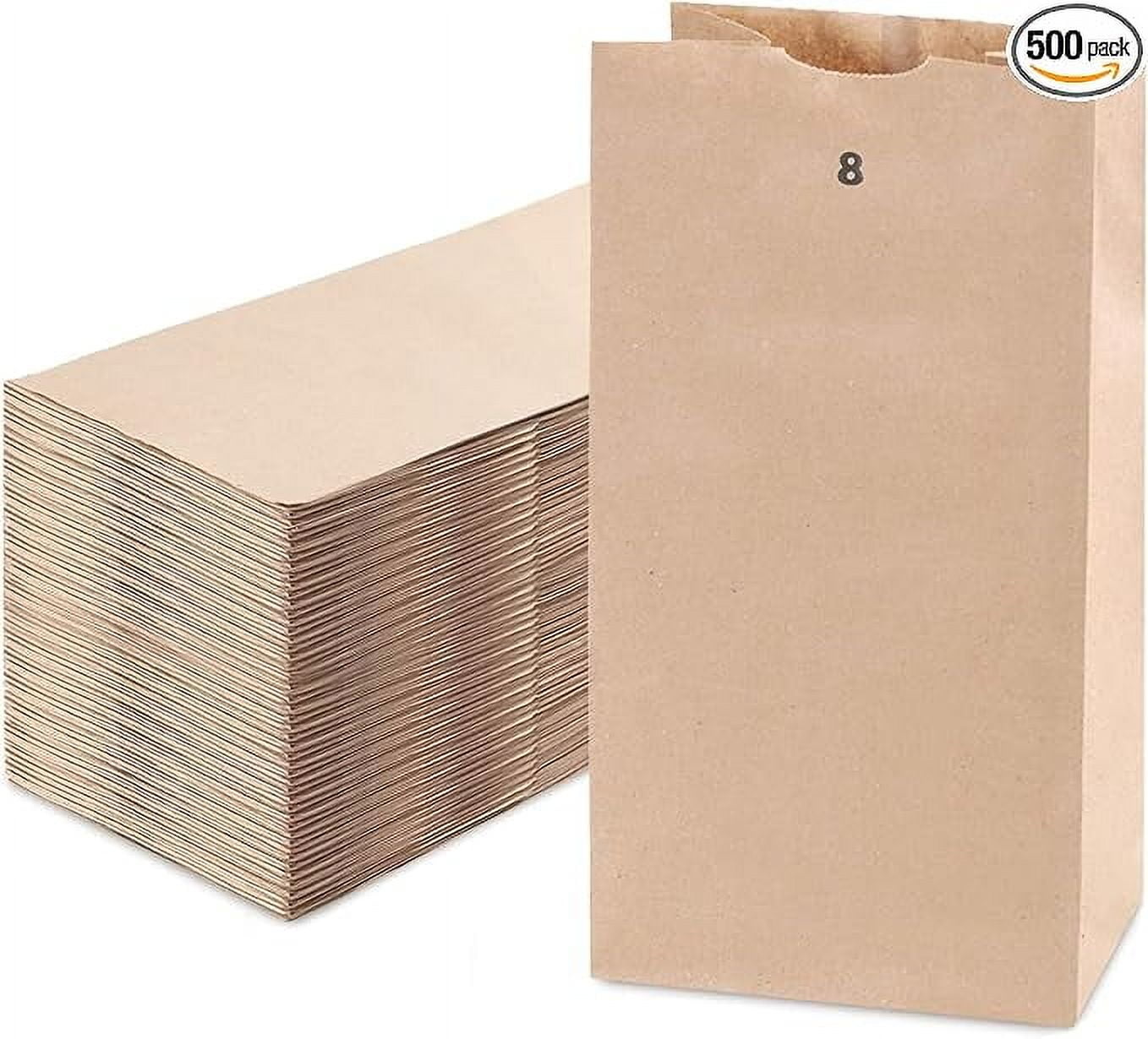 ASK Wholesale Paper Lunch Bags, 500 Pcs - Bulk | Brown Paper Bags 8 lb Capacity | Kraft Paper Lunch Bags/Small Grocery Bags | Brown Paper Sacks for Snacks, Crafts, Lunch | Brown/Kraft