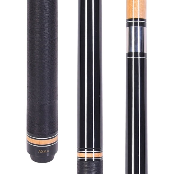 ASKA JBC Black 3-Piece Jump Break Cue Stick - 20oz Canadian Hard Rock Maple, Phenolic Tip