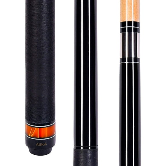 ASKA Jump Break Cue Stick JBC Orange Ring, 3-Piece Construction, Jump/Break Cue. 13mm Tip, Hard Rock Canadian Maple