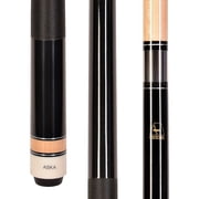 ASKA L2 Black Pool Cue Stick, 58" 2-Piece, 19 oz, Canadian Hard Rock Maple Shaft, Black Nylon Wrap, 13mm Leather Tip