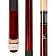 ASKA L2 Red Pool Cue Stick, 58" 2-Piece, 21 oz, Canadian Hard Rock Maple Shaft, Black Nylon Wrap, 13mm Leather Tip