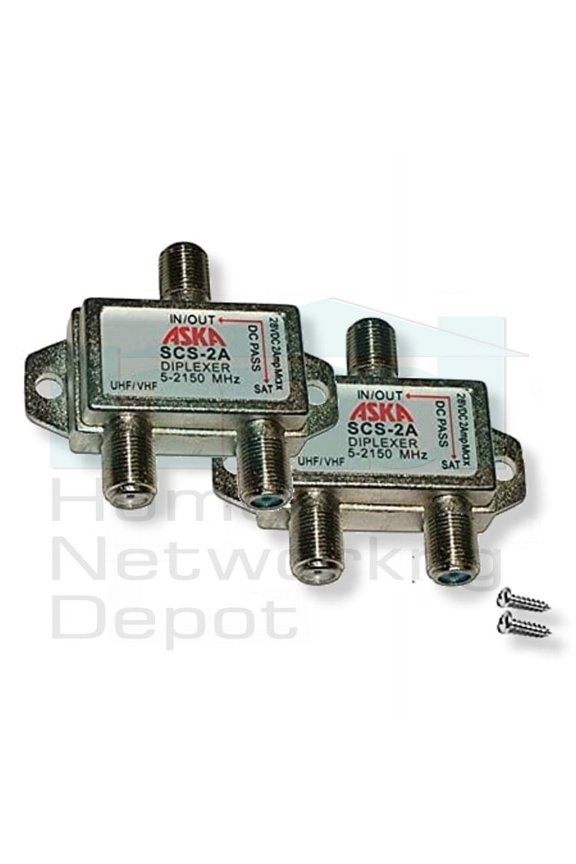 SCS-2A SATELLITE DIPLEXERS W/ 2 AMP DC POWERING PASS THRU FOR LNB POWERING - PAIR