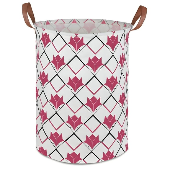 ASKETAM Baby Laundry Basket Kids Hamper Nursery Toy Storage Room Decor Organizer (Red Fox)